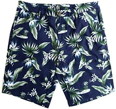 Amazon イレブンティ イタリア製 ボタニカル柄 ストレッチ ショートパンツ ネイビー ショートパンツ 通販