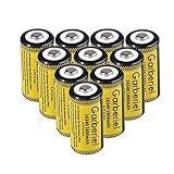 Garberiel 10-Pack 3.7v 16340 Li-ion Rechargeable Battery CR123A Battery for LED Flashlight