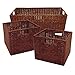 Winsome Wood Leo Wood 4 Tier Shelf with 5 Rattan Baskets - 1 large; 4 small in Espresso Finish