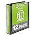 Wilson Jones 1-1/2 Inch 3 Ring Binder, Basic Round Ring View Binder, Black, 12 Pack (W362-34BPK)