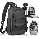 TAAOKA Camera Sling Bag for Photographer– Waterproof Crossbody Camera Bag with Fast Access Pockets, Thick Shockproof Photogra