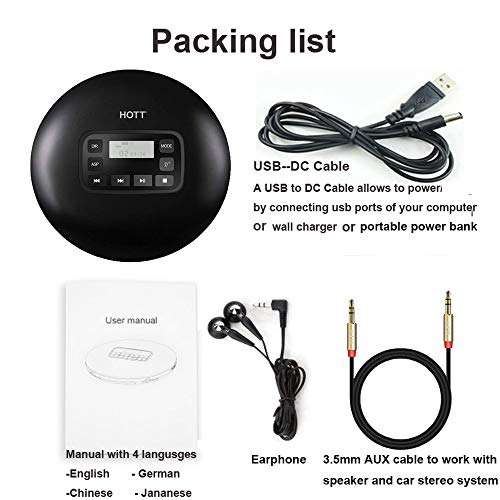 Portable cd Player, personal CD Player, CD Walkman, with LCD Display, support CD and MP3 disc, enjoy your music and audio book - Thumbnail 5
