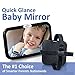 Baby Rear View Mirror - for Rear Facing Car Seat - Large Wide Angle Clear Backseat View - Newborns Babies Toddlers - Fits Cars Trucks SUVs - Adjustable Nylon Straps - Shatterproof Safety Glass