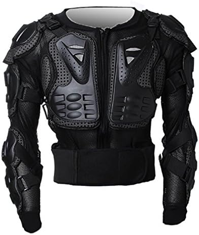 Graceug Motorcycle Full Body Armor Spine Chest Protective Jacket Pro Street Motocross ATV Guard Shirt for Motorbike Motorcross Racing MTB Black (L)