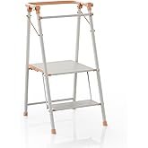 UNICOO® Foldable Toddler Tower - 2-Step Ladder for Adult - Foldable Kitchen Tower, Kids Step Stool, Folding Toddler Tower for Kitchen and Bathroom