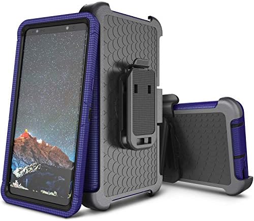 Dairnim Case for Galaxy Note 8 Shockproof Heavy Duty 360 Degree Swivel Ring Kickstand Belt Clip Hybrid Full Body Rugged Holster Protective Case for Galaxy Note 8 N950, Blue Black