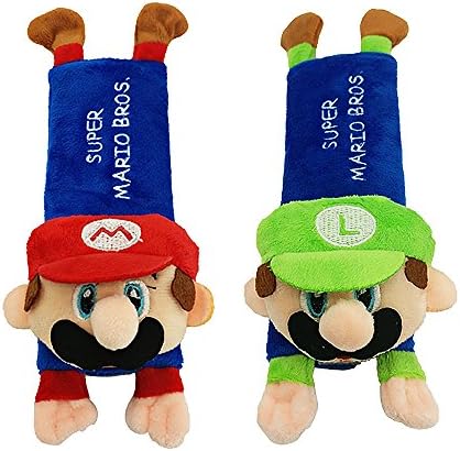 KETNET 2x Mario & Luigi Soft Stuffed Plush Seat Belt Cover Shoulder Pad Cushion for avoids SCRAM shoulder injury