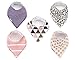 Danha Baby Bandana Teething Bib for infants and toddlers (set of 5). Unisex modern bib for girls.Very absorbent cotton (girl)