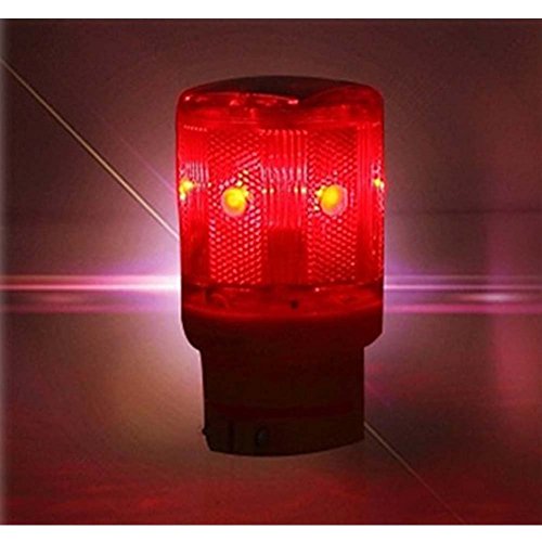 LEDHOLYT 0.3w Solar Powered Emergency Strobe Warning Light Wireless Flashing Barricade Safety Road Construction Traffic Flicker Beacon Lamp Red Color