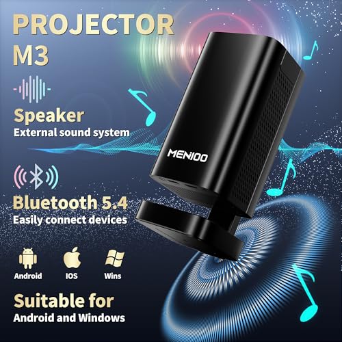 4K Mini Projector 2026 Upgraded Support Native 1080P FHD, Smart Projector [Built-in Apps] with WiFi and Bluetooth, Real-Time Auto Focus & Keystone Correction Supports TV Stick/iPad/Laptop/HDMI - Black