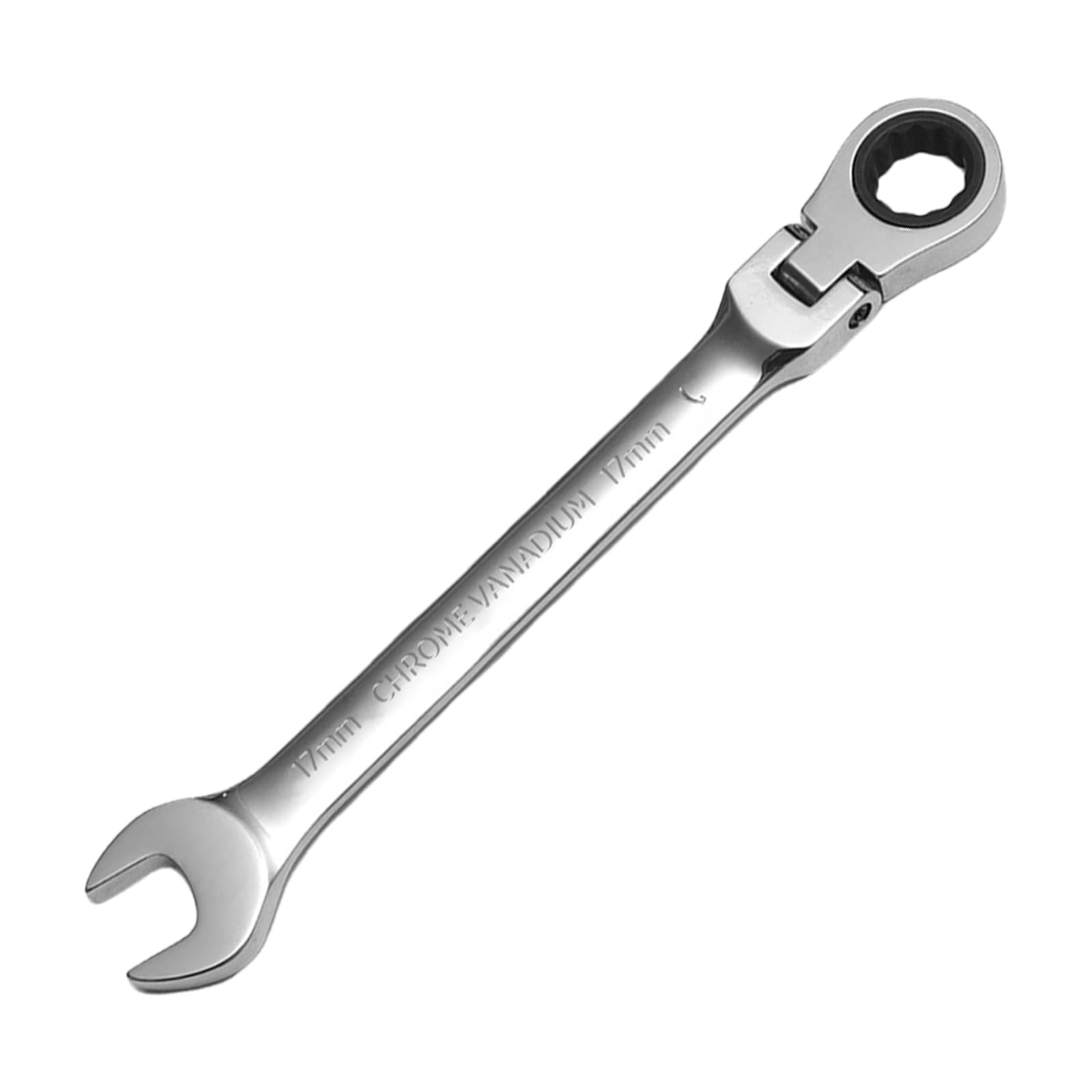WISEUP Combination Wrenches, 17mm Flexible Ratchet Spanner, CR-V Forged Spanner, Matte Anti-Rust Wrench Hand Tool
