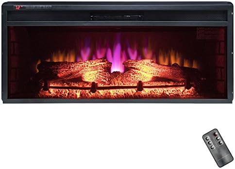 Golden Vantage 37" Push Button Control Black Finish Freestanding Electric Fireplace Stove Heater Insert