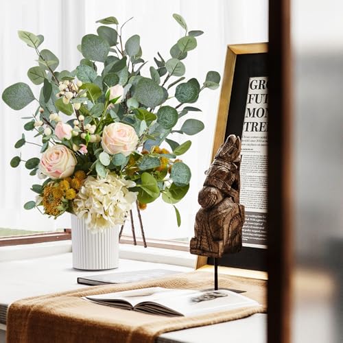 ROLLWAY Pack of 4 Artificial Eucalyptus Decorative Branches, 67 cm, Eucalyptus Easter Branches, Decorative Branches, Green, Fabric for Wedding, Home Decor, Vase, Table Decoration, Party, Christening, Communion, Confirmation, Easter Decoration