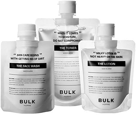Bulk Homme Face Care Set (Men’s Skin Care) Face Cleansing, Skin Lotion, & Milky Cosmetic Lotion
