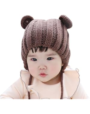 Cute Bear Ears Baby Winter Hats Warm Baby Earflap Knit Hat Beanie Cap