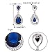 EVER FAITH Bridal Jewelry Crystal Blue Cubic Zirconia Prom Dangle Earrings for Woman Sapphire Color Silver-Tone