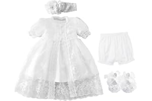 Bow Dream Christening Gown Baby Girl Lace Toddler White Special Occasion Dresses