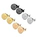 Jstyle 4 Pairs Stainless Steel Stud Earrings for Men Women Ear Piercing 6-8mm