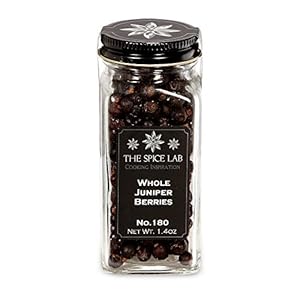 The Spice Lab No. 180 - Whole Juniper Berries - Kosher Gluten-Free Non-GMO All Natural Spice - French Jar