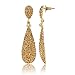 Moonstruck Costume Jewelry Women's Champagne Diamond Golden Dangle Drop Earrings