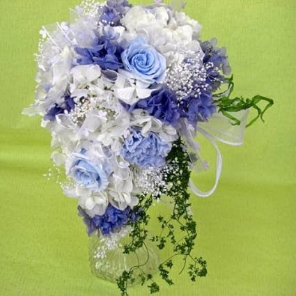 Amazon 266 プリザーブド ウエディングブーケ 結婚式 ジューンブライド キャスケード型プリザーブド アレンジ 花とハーブの店フェアリー プリザーブドフラワー 通販