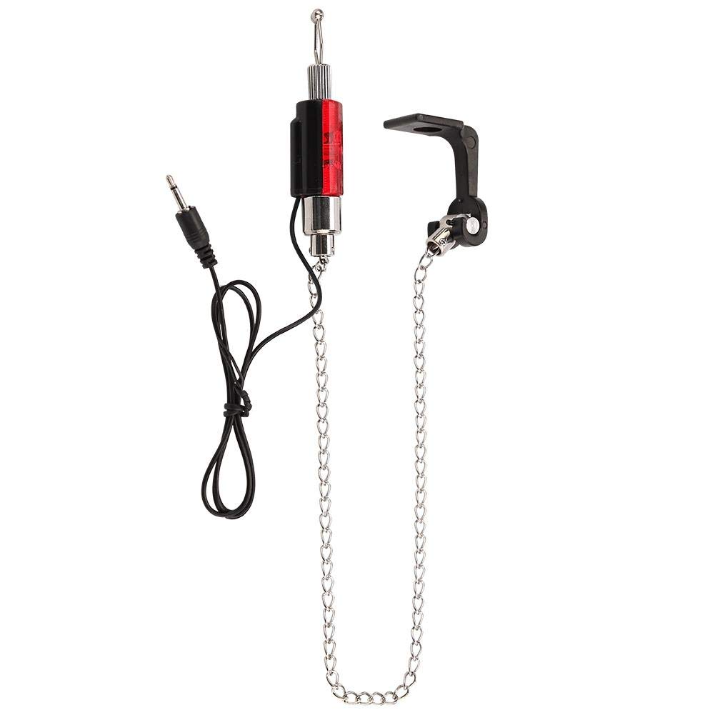 Fish Bite Alarm, Carp Fishing Bite Indicator Bite Alarm LED Light Indicators Chain Pendant Device Accessories (Red)