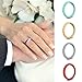 MOKANI 10 Pack Silicone Wedding Ring for Women, Thin and Stackable Rubber Band, Fashion, Colorful, Comfortable fit, Skin Safe (Z: 10 Pack, 10(19.8mm))