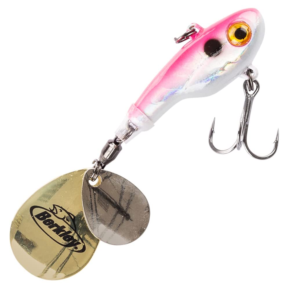 Berkley Pulse Spintail, Jig Lure with Spinner Blade & Berkley Fusion Treble Hook - Long Casting Hard Bait for Perch, Trout, Pike, Unisex, Pearl Pink, 9g | 60mm