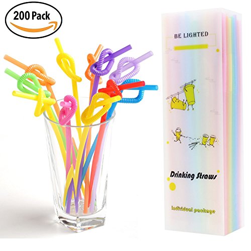 Be lighted extra long drinking straws, individual package disposa…