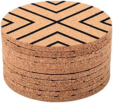 Seamersey Cork Coasters - 4 Inches Perfect for Most Kind of Glasses - Save Your Furniture Surface From A Liquid Ring - Set of 10