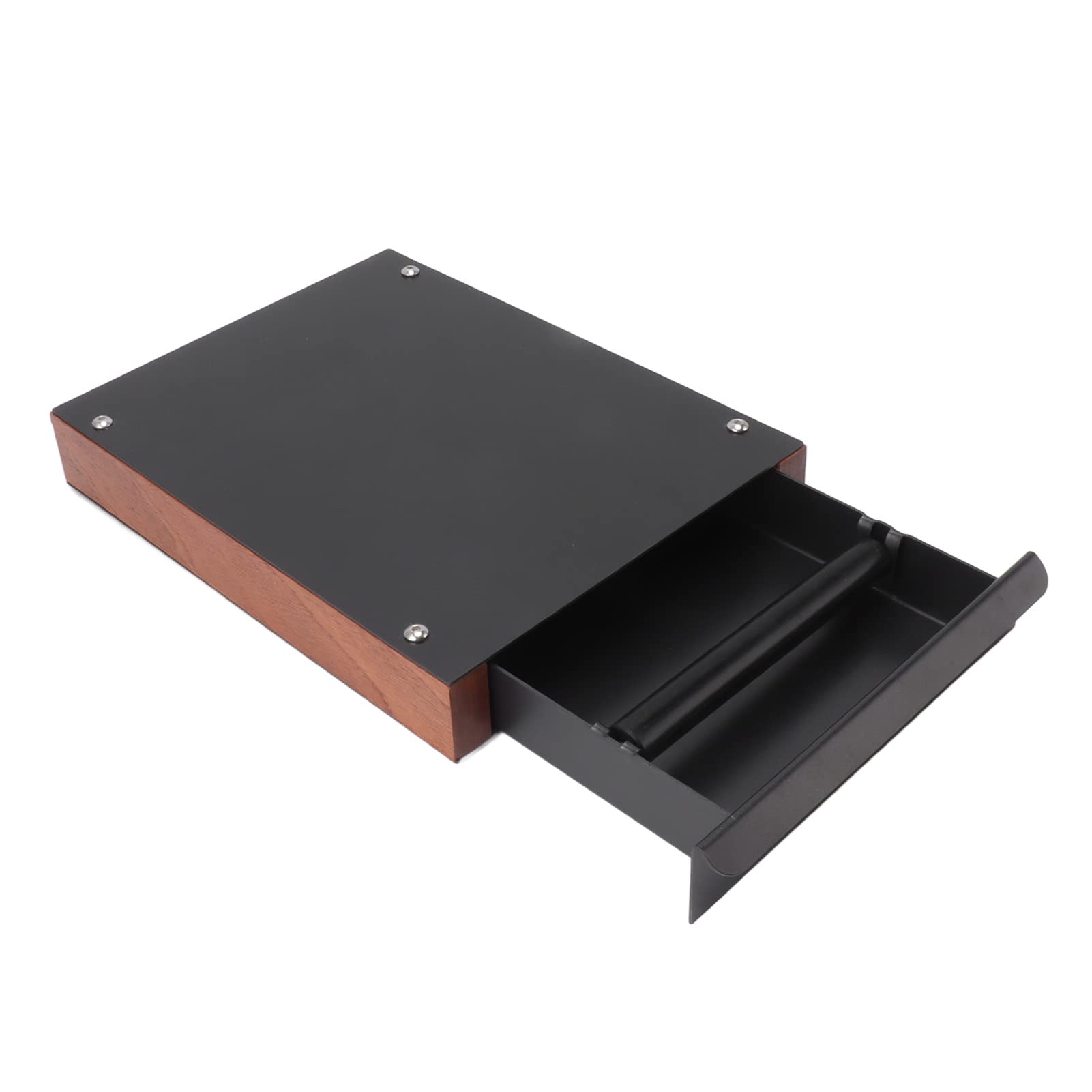 Espresso Knock Box Drawer, Pull Out Style Stainless Steel Detachable Coffee Ground Knock Container Coffee Knock Box Drawer Coffee Residue Powder Box for Home Office Cafe Restaurant (Black)