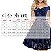 Women's Vintage Off Shoulder Hi-Lo Floral Lace Wedding Cocktail Formal Swing Dress Medium Blue(off Shoulder)