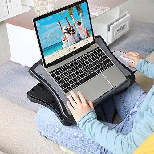 HUANUO Lap Desk with Cooling Fan, Laptop Lap Desk with 5 Adjustable