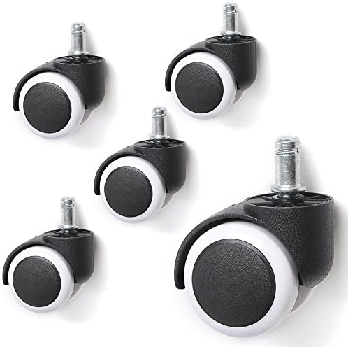 2" Swivel Caster Wheels with Brake, Heavy Duty Threaded Stem Castors for Shopping Carts, Trolley, Cabinet, Furniture (Pack of 5)