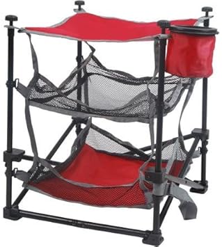 Amazon Com Ozark Trail Durable Steel Frame Folding End Table With Removable Swivel Cup Holder Red Furniture Decor