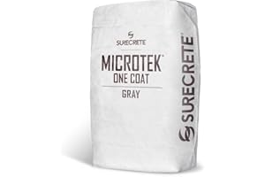 SureCrete MicroTek One Coat | Gray | 40 lb Bag | Microcement Overlay for Interior & Exterior Walls, Bathrooms, Fireplace Surrounds & Floors