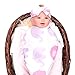 Baby Sleep Swaddle Blanket Large and Bow Headband Set Ananas Fox Flower Elephant Print Swaddle Blanket 47 inch X 47 inch