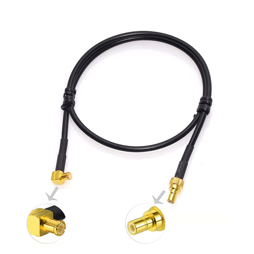 Eightwood DAB Aerial Cable SMB Adapter MCX Male Right Angle to SMB Adapter RG174 40cm 1.3ft Cable Compatible for DAB Car Radio FM Aerial Blaupunkt Beat TechniSat Pioneer Sony Kenwood Alpine JVC