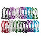 GOGO 24 PCS Aluminum Fish Shape Carabiners in Assorted Colors, Church Gift