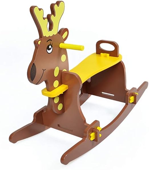 wooden moose rocking horse