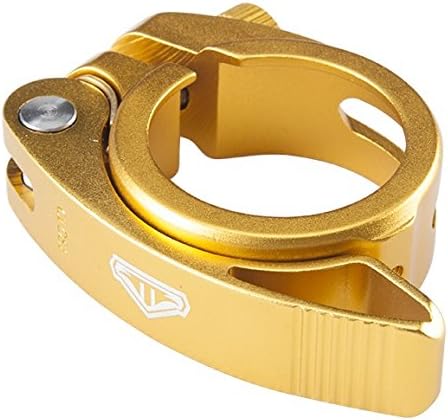 Anodized Aluminum Bike Seat Post Clamp Inner Diameter 41mm Fit for Folding Bike Seatpost with 33.9mm Diameter and Aluminum Bike Frame Gold