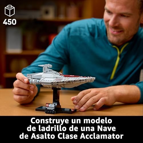 LEGO Star Wars 75404 Acclamator Class Assault Ship - Presente para os pais fãs de Attack of the Clones - Adult Starship Build Model - Home Decor