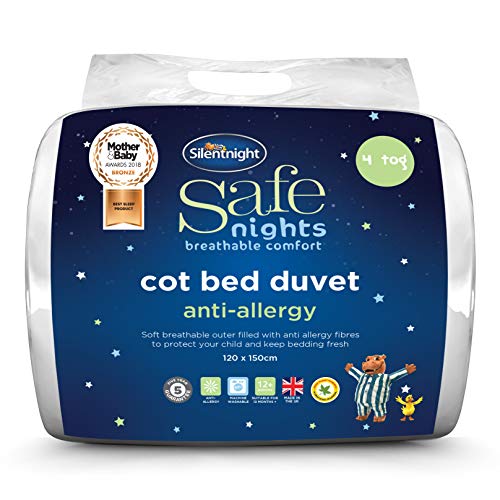 Silentnight Safe Nights AntiAllergy Cot Bed Nursery Duvet 4 Tog County Cargo