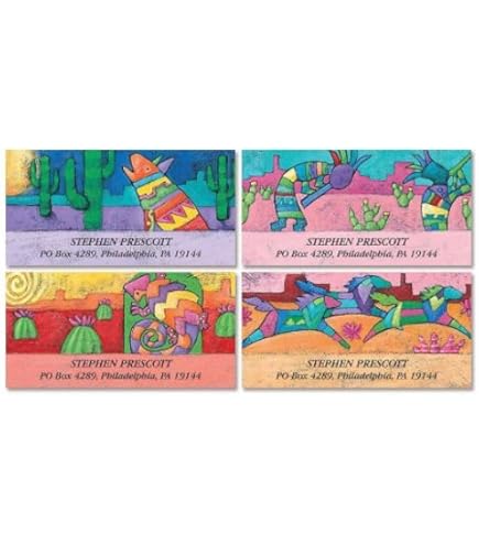 Sunny Cactus Succulent Personalized Classic Return Address Labels - Set Of 240 (4 Designs), Self-Adhesive, Large Flat-Sheet Select Labels