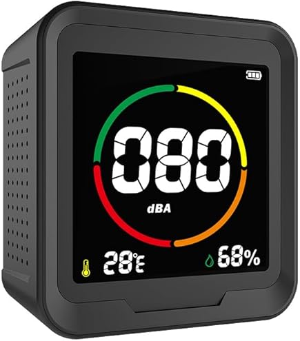 CO2-Monitor 4-in-1 Digital - Misst CO2, Temperatur, Luftfeuchtigkeit & Schallpegel