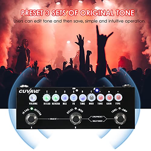 Pedal De Efeito Combinado De Guitarra multi-efeitos Elétrica Multifuncional Portátil Pedaleira Para Quitarra Com Reprodução De Música Sem Fio, Gravação De Telefone, Função De Interface De Áudio
