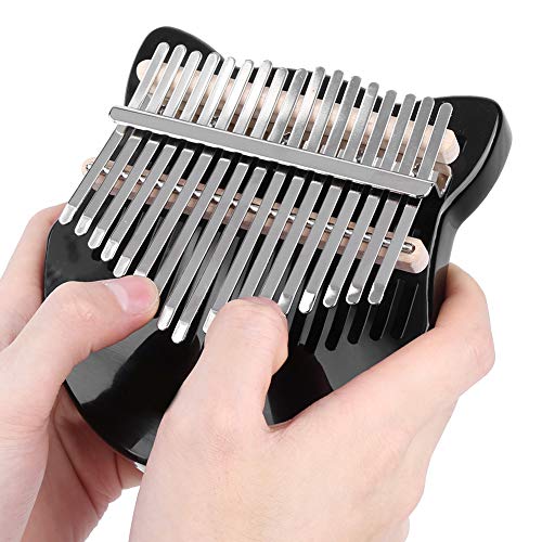 Thumb Piano Kit,Kalimba Crystal Fox Shape 17 Key for Beginner Compact Structure with Bag Tuning Hammer Bracket Wiping Cloth Music Instrument(black) Musical Instrument