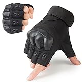 JIUSY Tactical Gloves Military Fingerless Hard Rubber Knuckle Half Finger Gloves