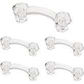 Franklin Brass Victorian (5-Pack) Cabinet Handles 3" Hole Center Clear Kitchen Drawer Pulls Dresser, Furniture Hardware PN0300-CLR-C1