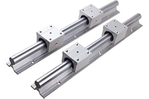 CNCYEAH Linear Rail SBR12 400mm 2PCS Linear Rail Guide with 4 PCS SBR12UU Square Type Carriage Bearing Blocks Linear Rails and Bearings Kit for DIY CNC Routers Lathes Mills Automated Machines